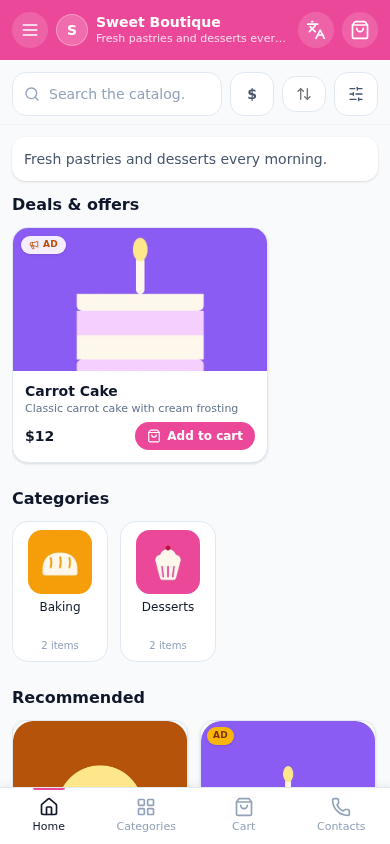 TG Shop Constructor — storefront demo